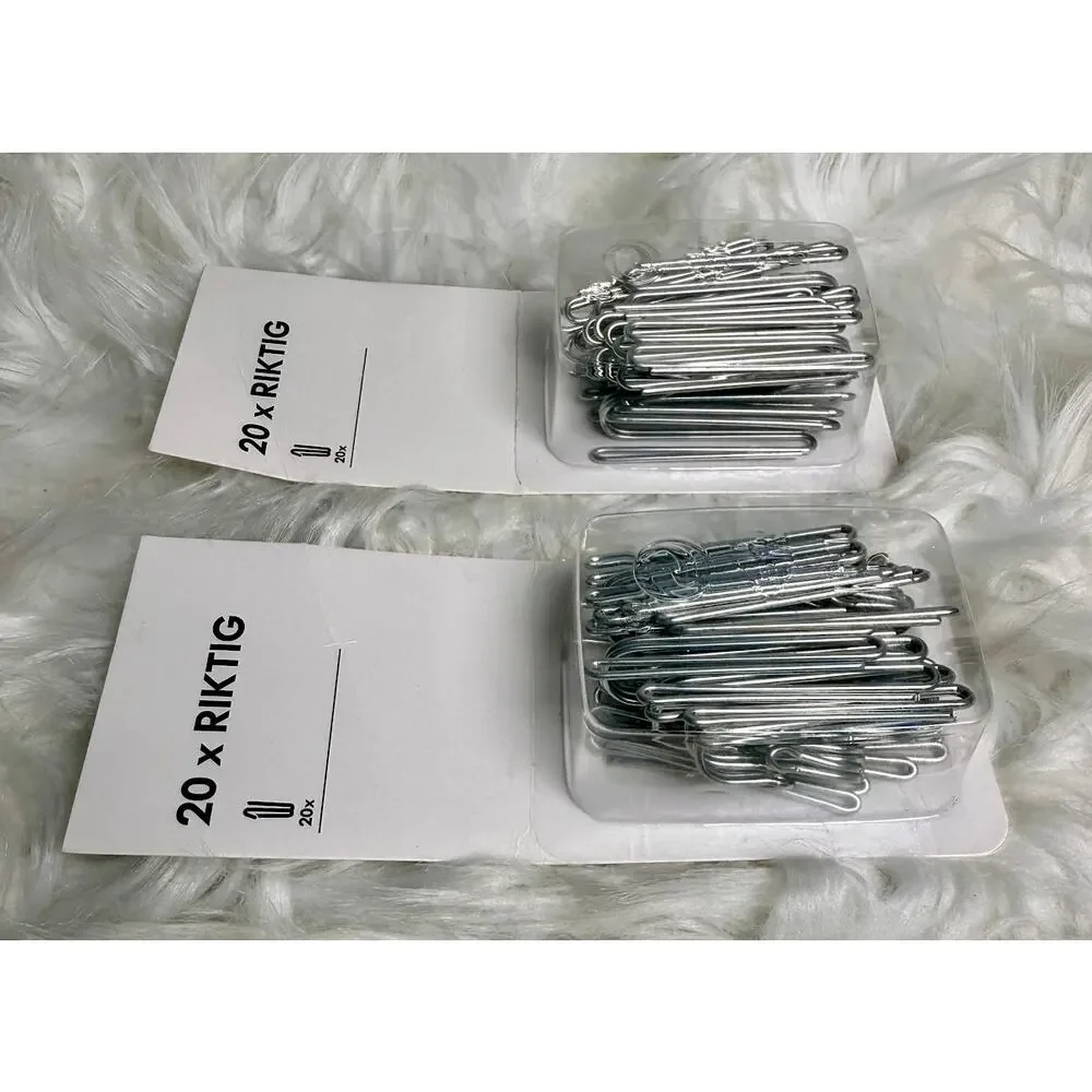 IKEA Metal Curtain Hanging Hooks RIKTIG 20 pack x2